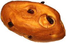 Hefeteigbrötchen mit Rosienen drin