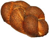 Hefezopf mit Mohn darauf