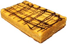 Mandelkuchen mit Schokoglasur abgefädelt
